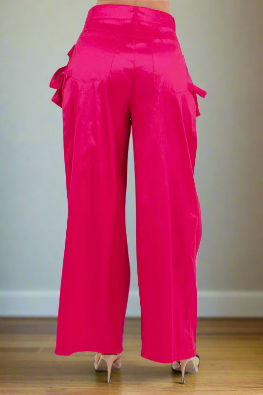 Pantalones palazzo con bolsillos cargo
