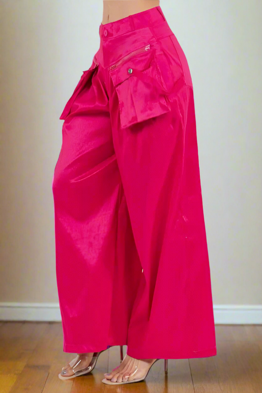 Pantalones palazzo con bolsillos cargo