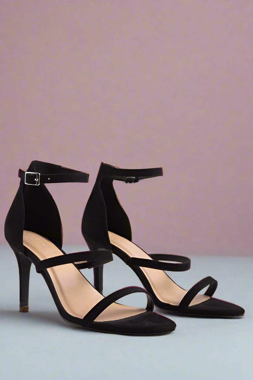 Classic Cross Step Ankle Strap Heels