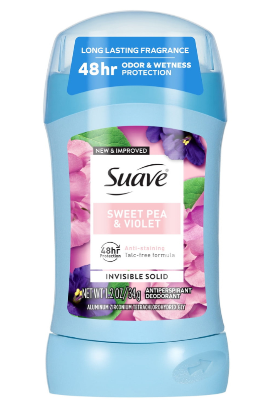 Suave Antiperspirant Deodorant For Women, 48hr Protection, Sweet Pea & Violet, 1.2 oz