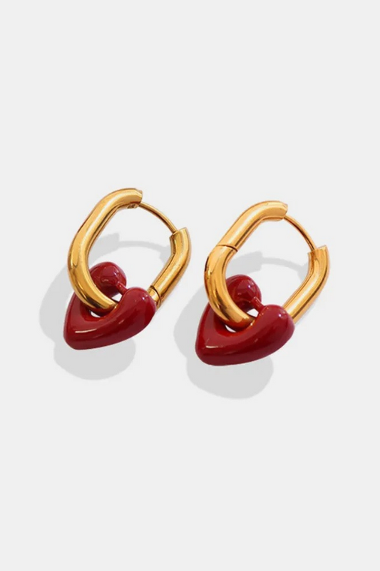 Titanium Heart Stud Earrings