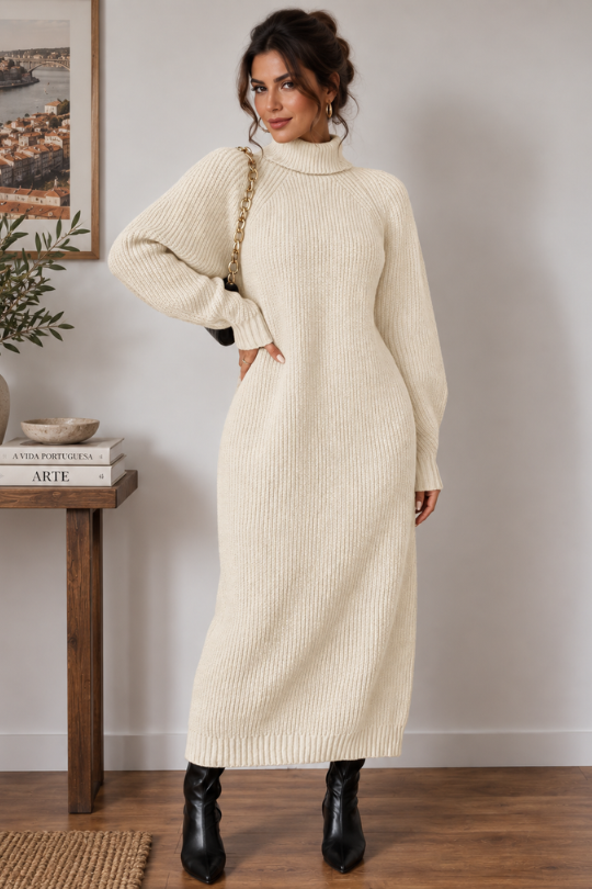 Women’s After Hours High-Neck Sweater Dress