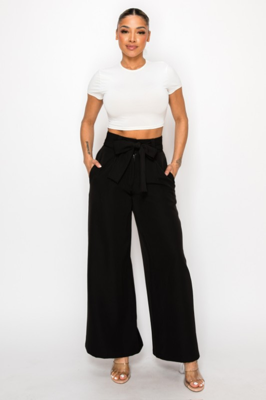 Women's Dressy Belted High Waisted Pants