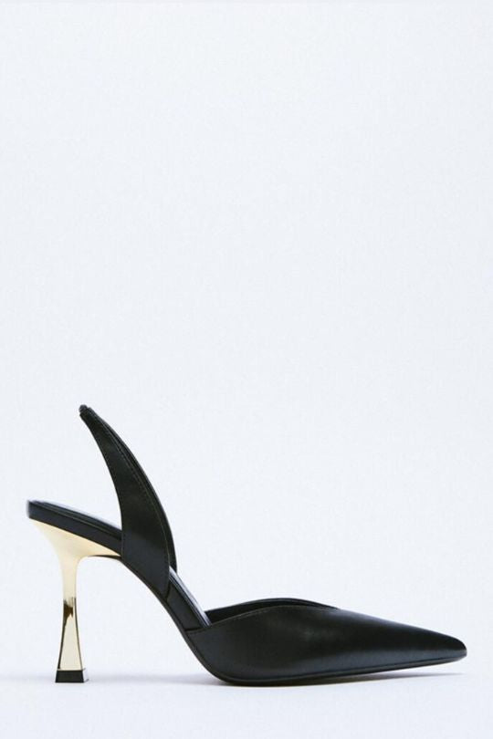 Women's Leather Slingback Stiletto Pumps