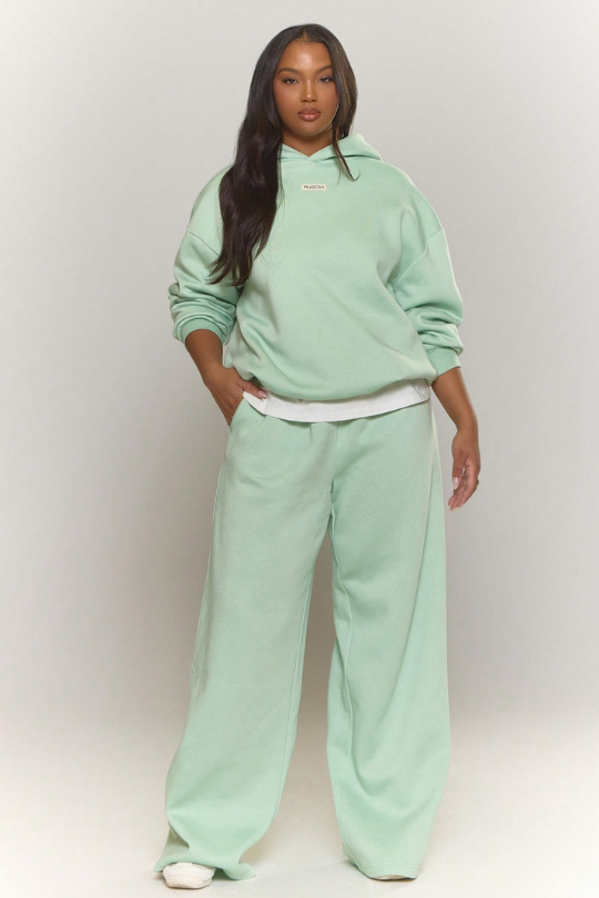 Pantalones deportivos básicos de pierna ancha para mujer, talla grande