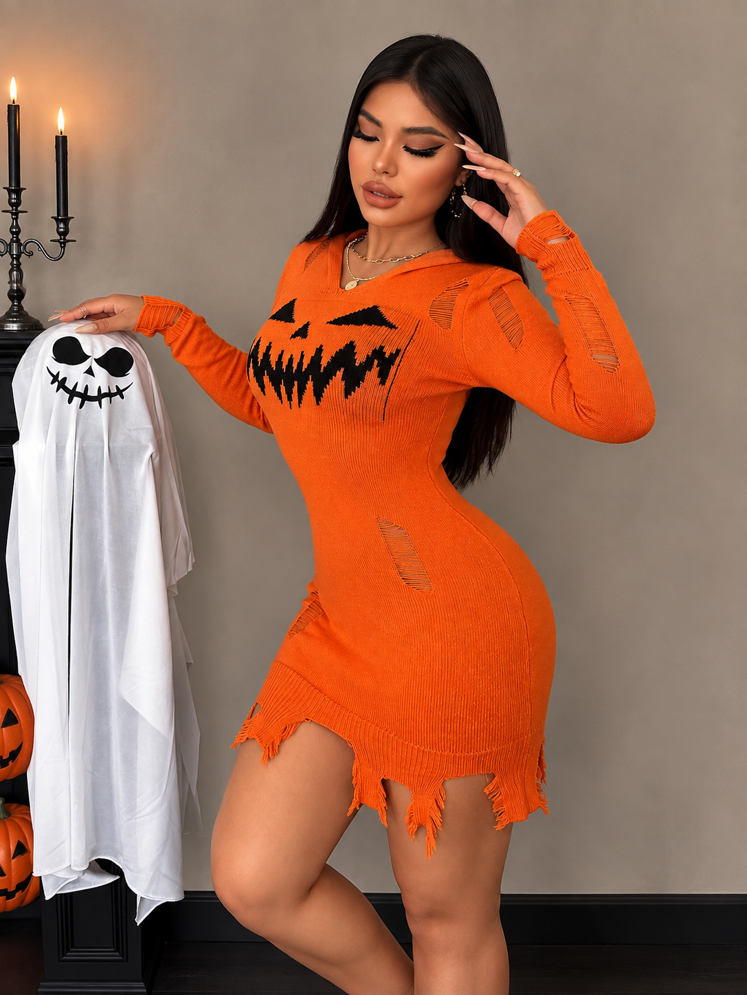 Women’s Pumpkin After Dark Sweater Dress