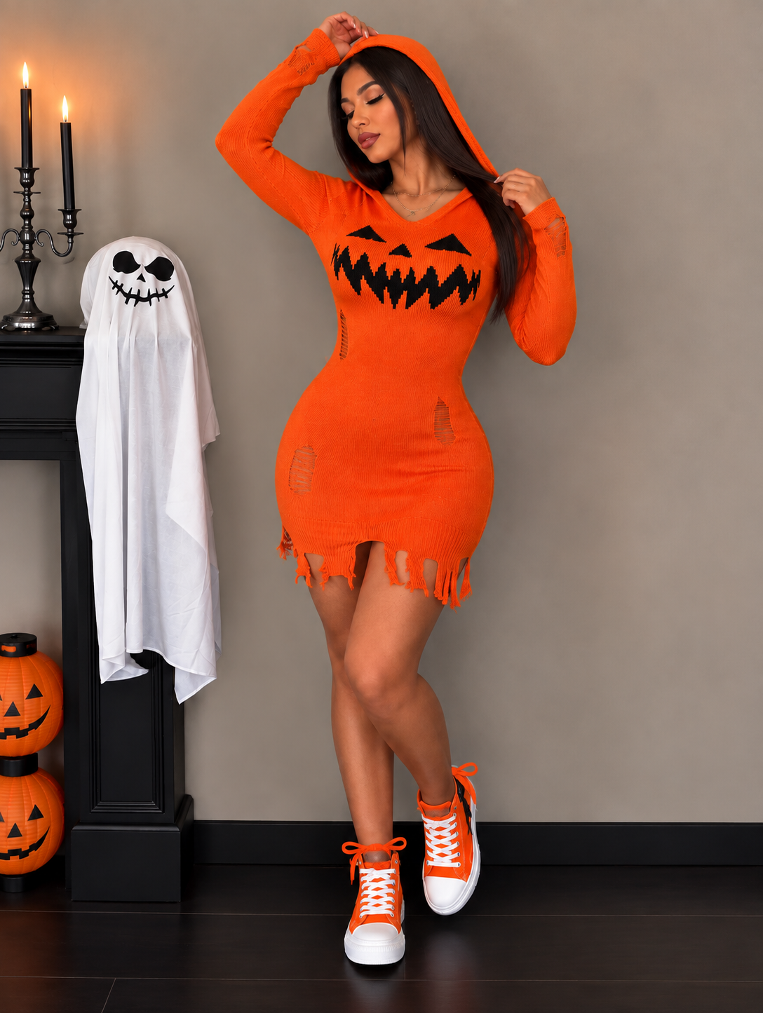 Women’s Pumpkin After Dark Sweater Dress