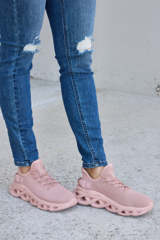 Mesh Link Breathable Platform Athletic Sneakers