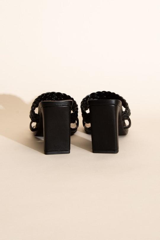 Slide-On Braided Strap High Heels