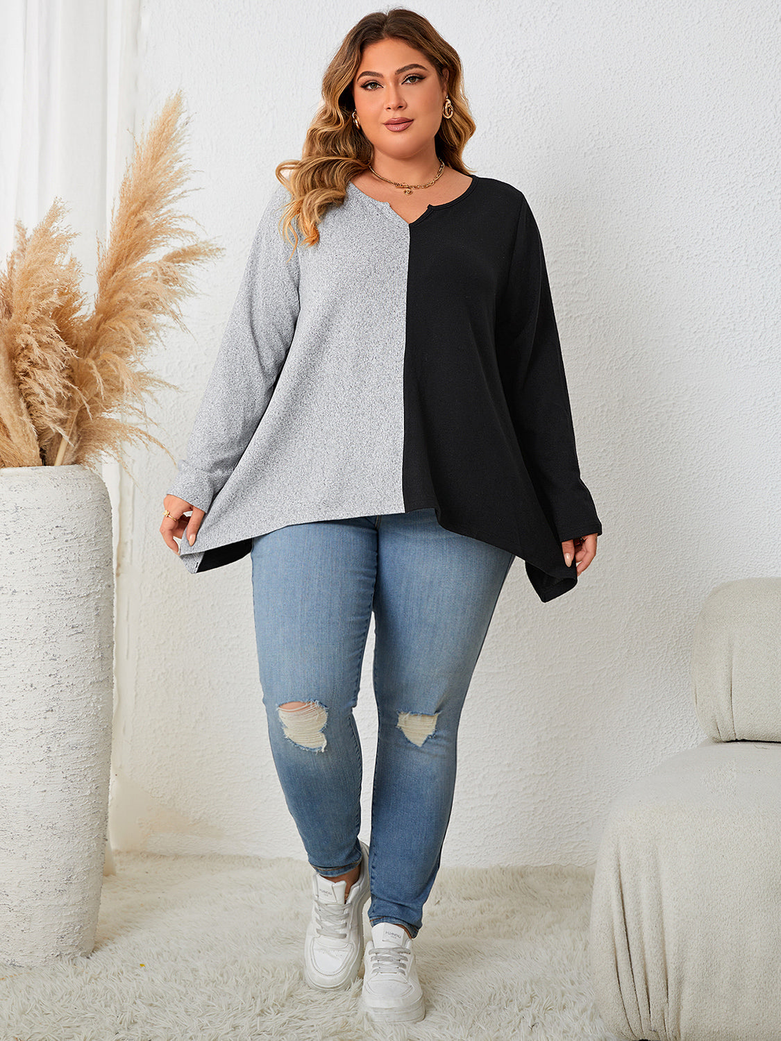 Women’s Honey Kiss Notched Neck Top