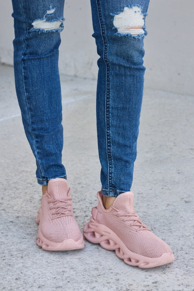 Mesh Link Breathable Platform Athletic Sneakers