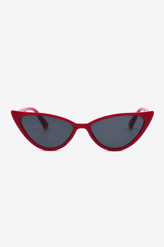 Gafas de sol de ojo de gato de color rojo intenso