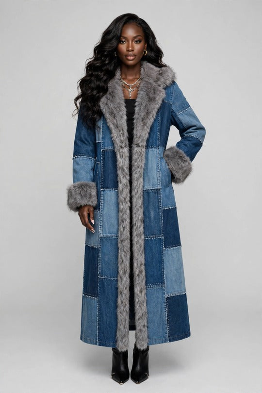 Aspen Faux Fur Collar Denim Jacket