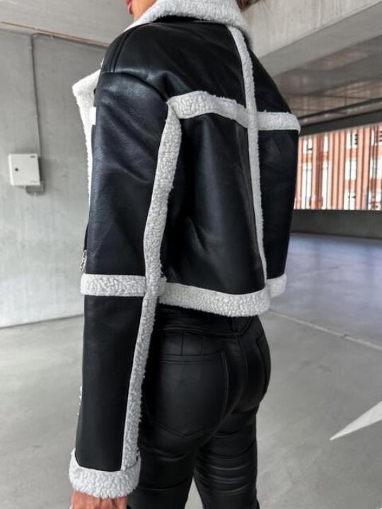 Soft Leather Buckle Detail Jacket