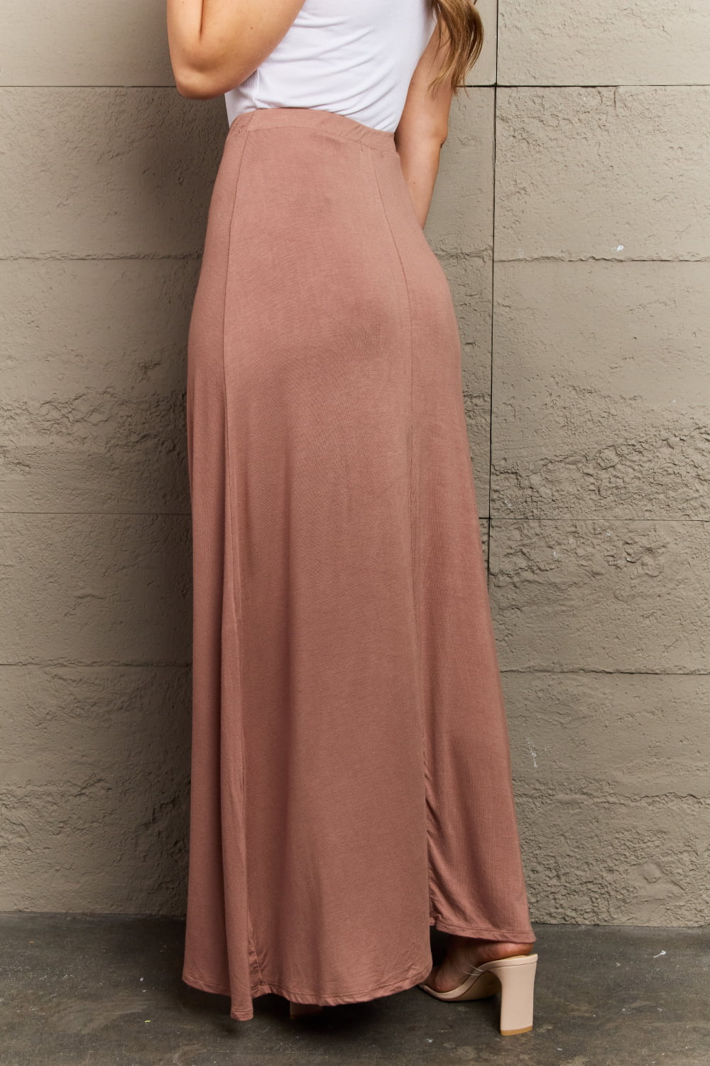 Culture Long Flare Maxi Skirt in Chocolate