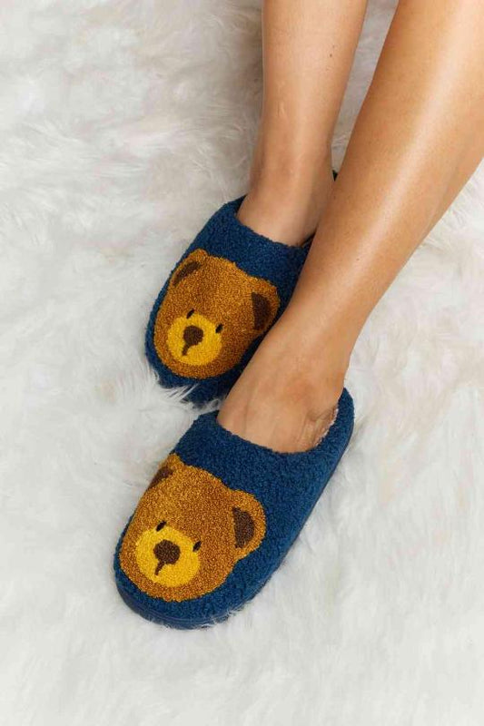 Teddy Bear Plush Slip On Slippers