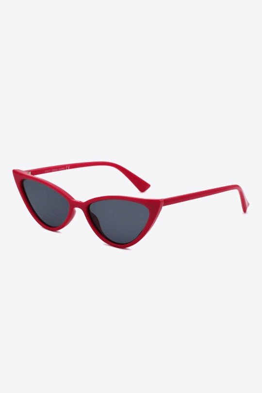 Deep Red Cat-Eye Sunglasses