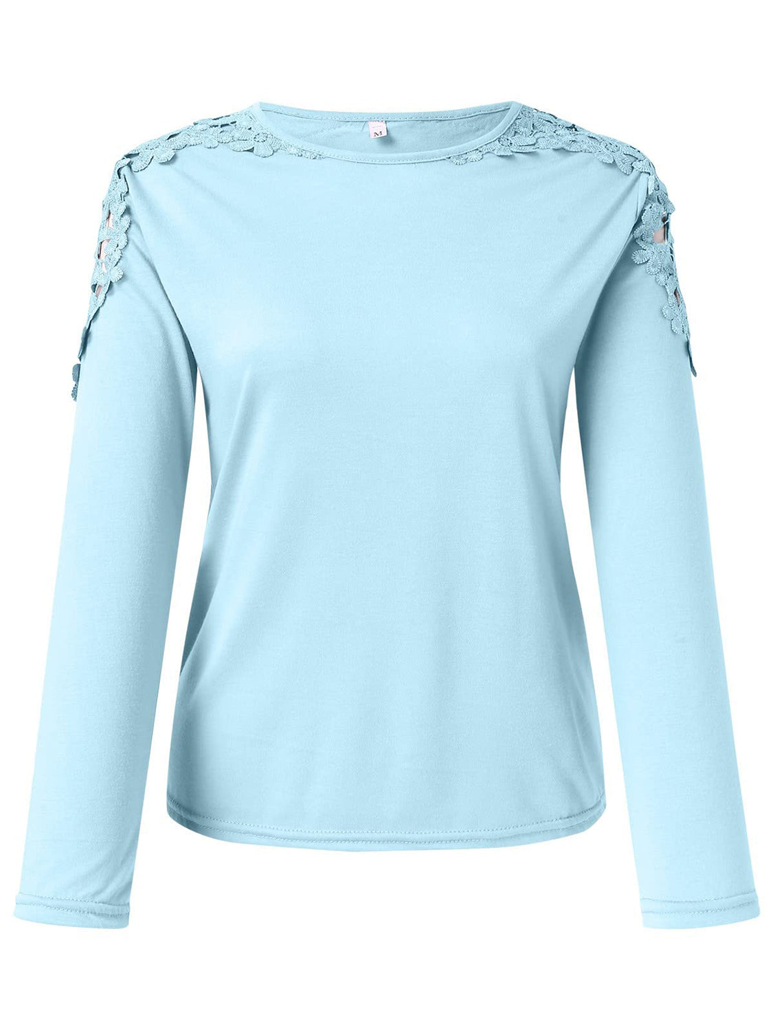 Camiseta de manga larga con cuello redondo y corte de tamaño completo