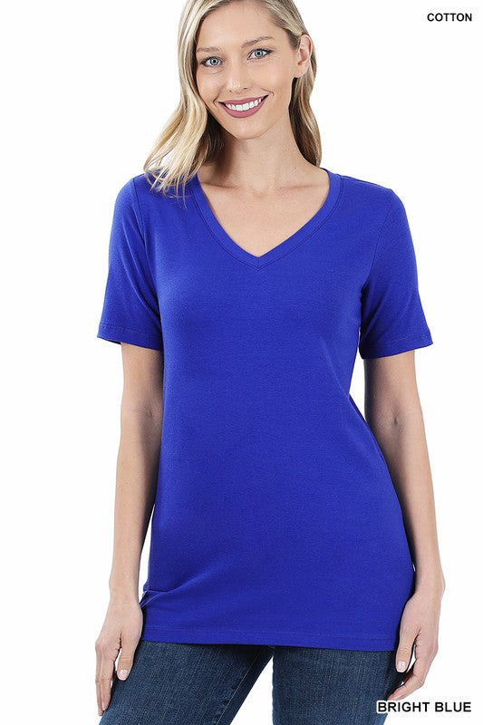 Women's Cotton V-Neck Short Sleeve T-Shirts