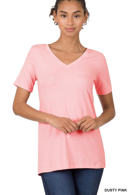 Women's Cotton V-Neck Short Sleeve T-Shirts