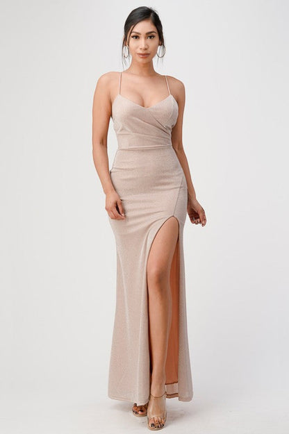 Shimmering Sleeveless Mermaid Silhouette Gown