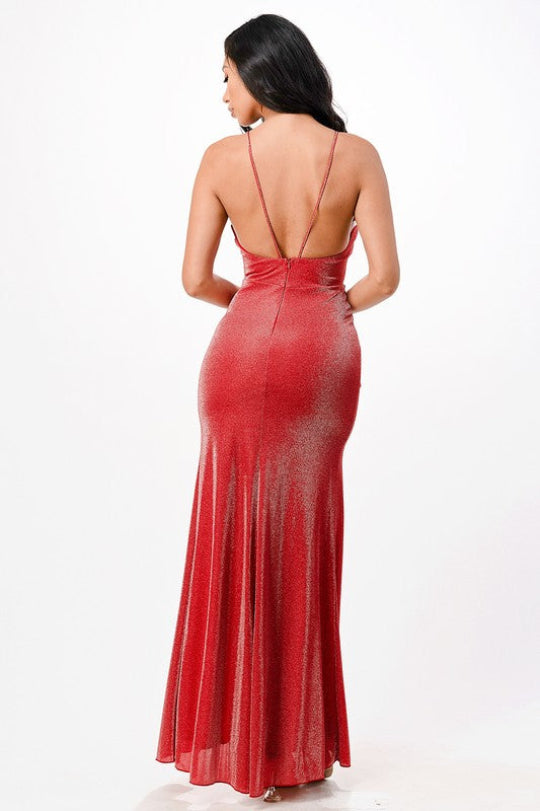 Shimmering Sleeveless Mermaid Silhouette Gown