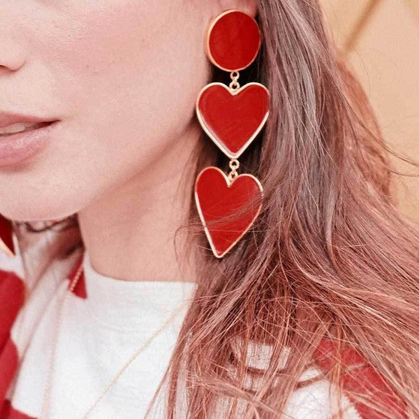 Lady Red Heart Earrings