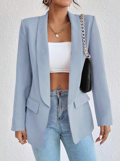 Square Shoulder Long Sleeve Blazer