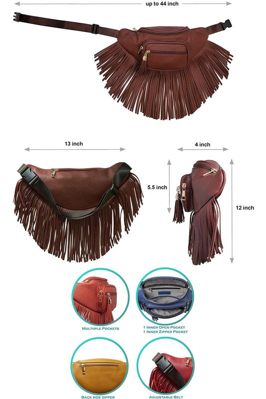 Fringe Tassel Waist Strap Bag