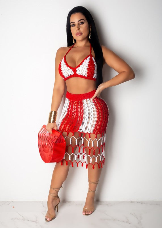 Two Piece Beach Style Crochet Set