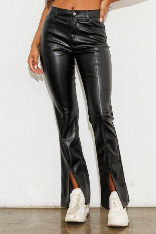 Rockstar Style Bootcut Leather Pants