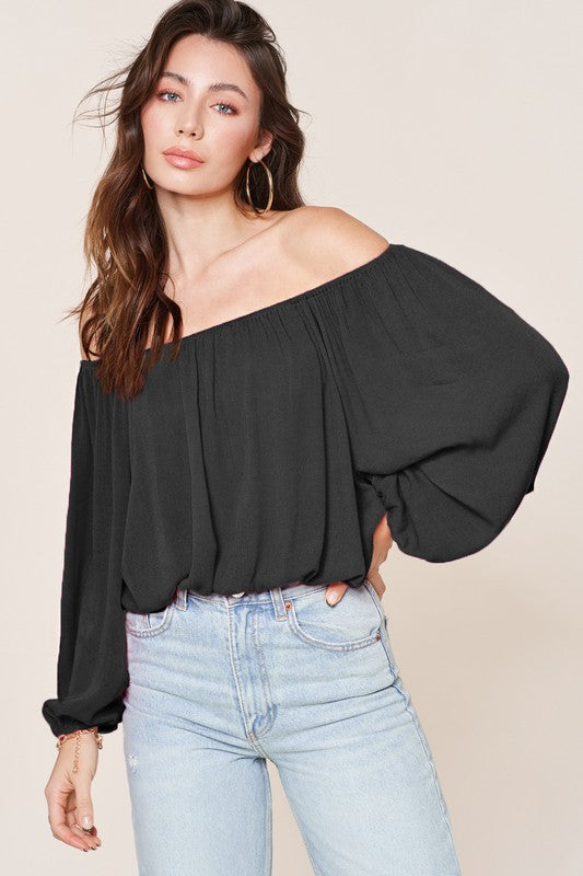 Spring Puff Sleeve Off Shoulder Blouse