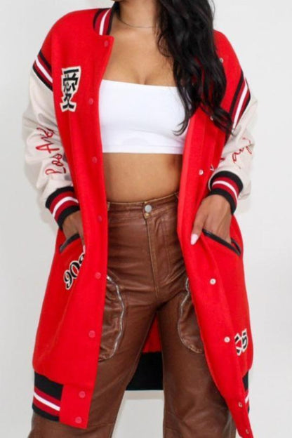 Long Fit School Varsity Letterman Jacket