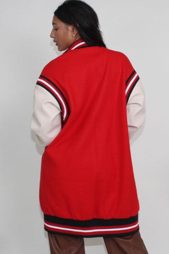 Long Fit School Varsity Letterman Jacket