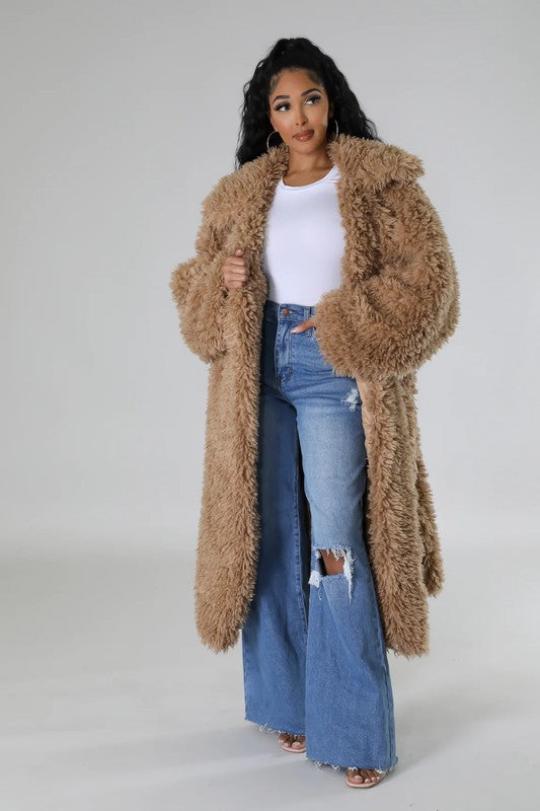 Heavy Shag Fur Winter Coat