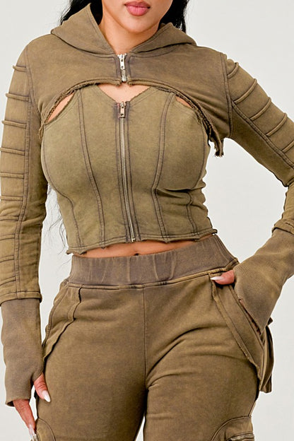 Women's Vintage Washed 3 Piece Cargo Set