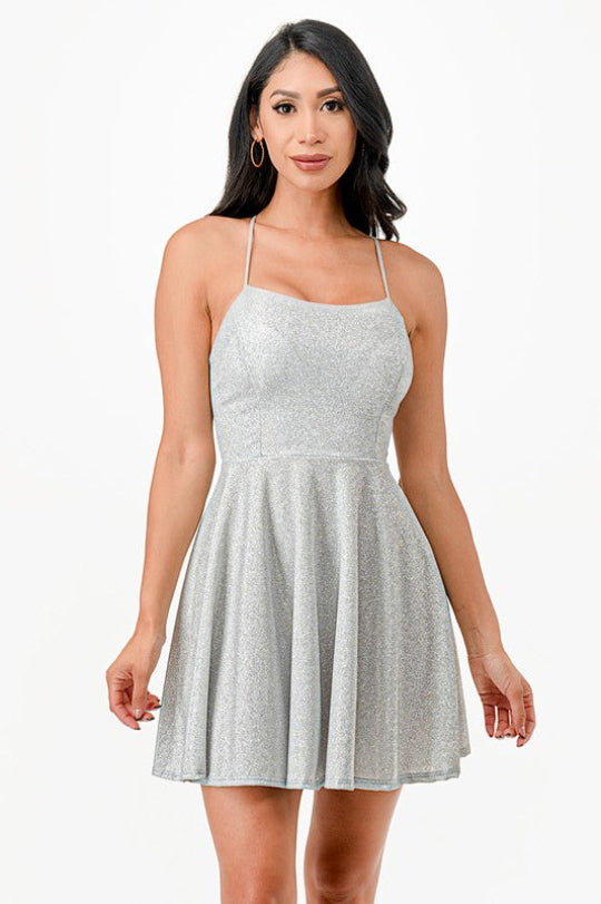 Shimmering Sweetheart Flare Cocktail Dress