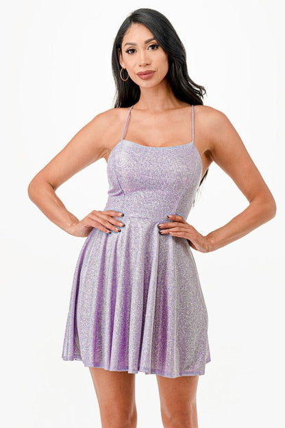 Shimmering Sweetheart Flare Cocktail Dress