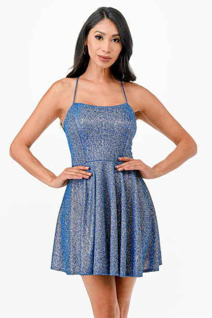 Shimmering Sweetheart Flare Cocktail Dress