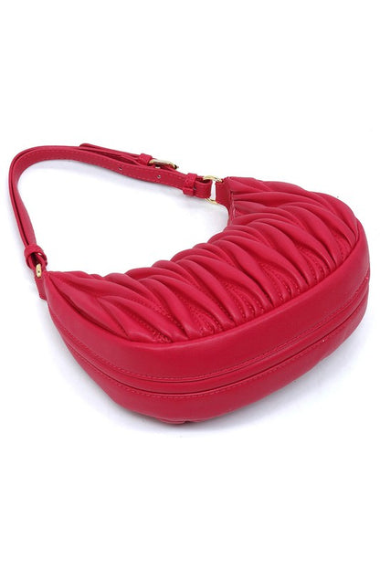 Women's Vertical Pleated Shoulder Bag