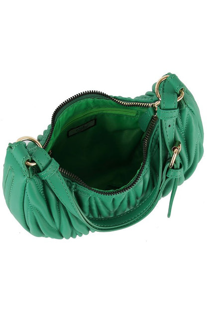 Women's Vertical Pleated Shoulder Bag