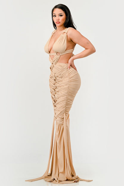 Sahara Mystique Pleated Gown