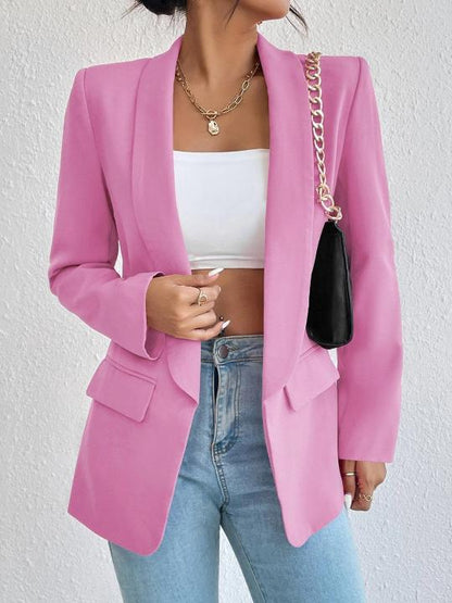 Square Shoulder Long Sleeve Blazer