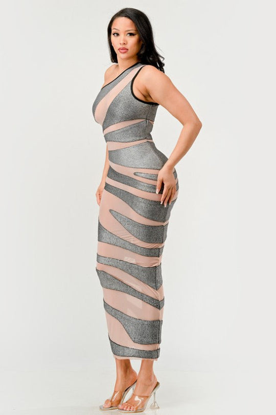 Metallic Obsidian Mirage Illusion Gown