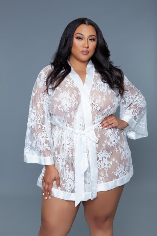 Women's Sexy Satin Peek-A-Boo Robe