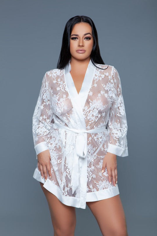 Women's Sexy Satin Peek-A-Boo Robe