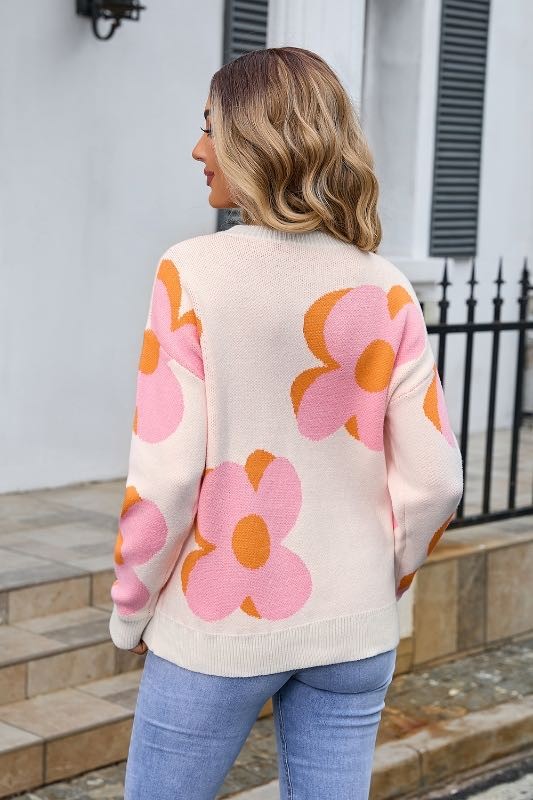 Flower Child Knitted Long Sleeve Sweater