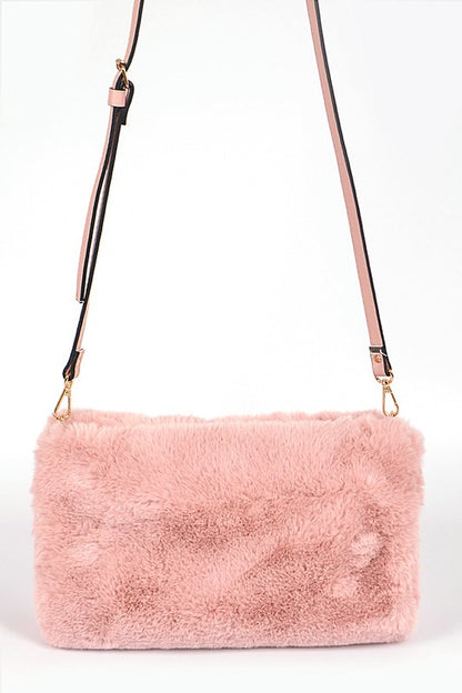 1 Hand Warmer Faux Fur Crossbody Bag