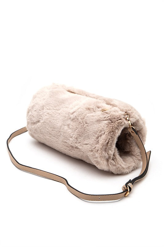 1 Hand Warmer Faux Fur Crossbody Bag