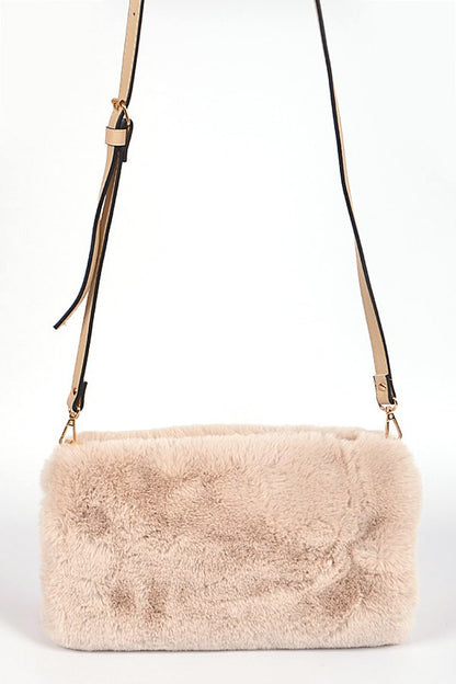 1 Hand Warmer Faux Fur Crossbody Bag